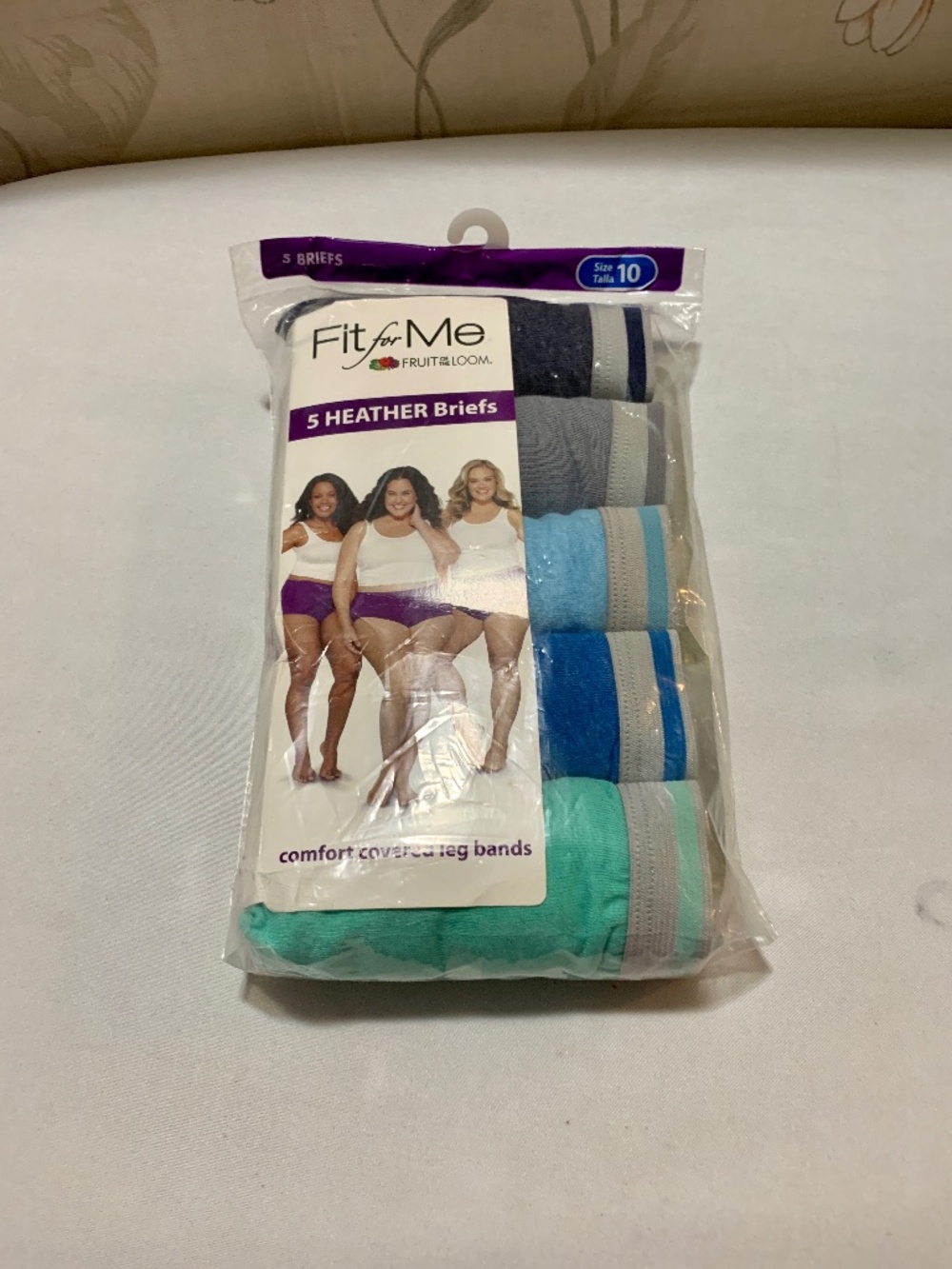 Fruit of the Loom Fit for Me Five (5) Heather Briefs - Size 10 - NIP
